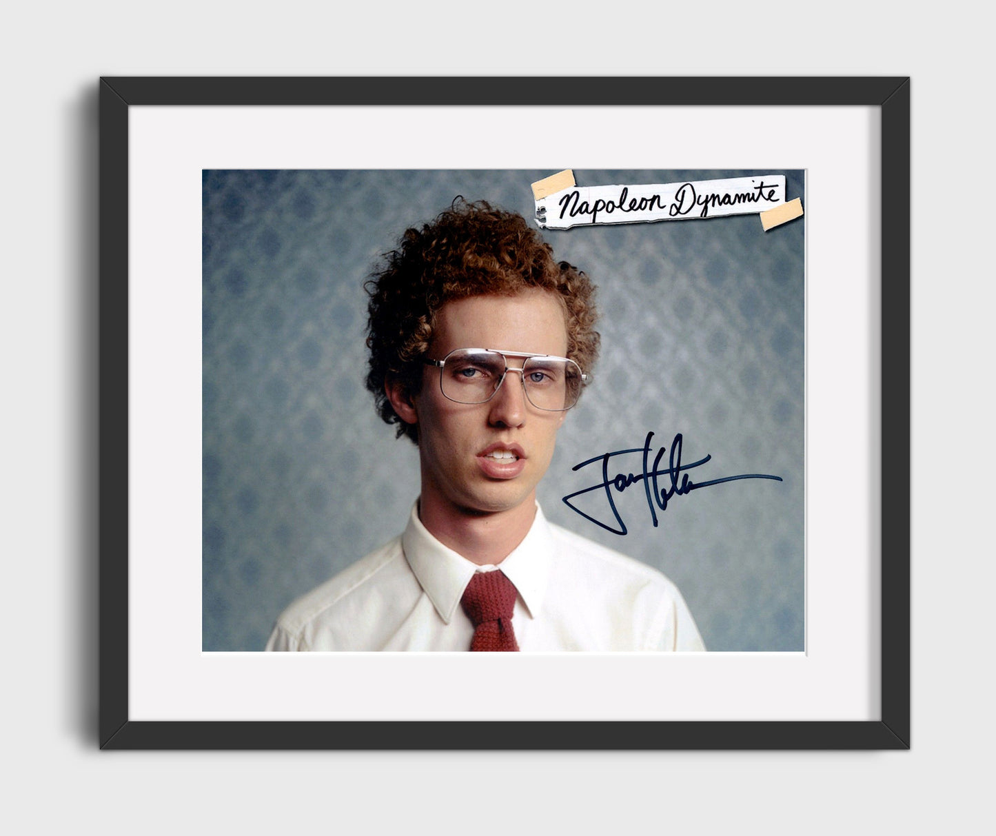 Napoleon Dynamite - Jon Heder - Napoleon Dynamite - Awkward stare Photograph movie wall art 16x20 Gallery Frame