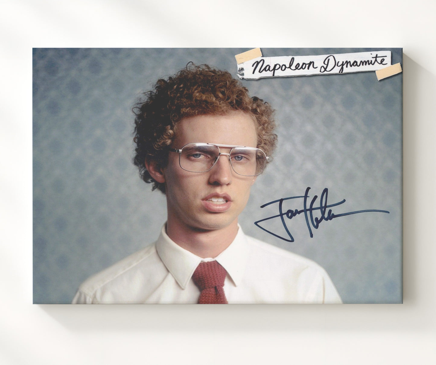 Napoleon Dynamite - Jon Heder - Napoleon Dynamite - Awkward stare portrait Vintage Movie Wall Art - 20x24 Canvas movie decor