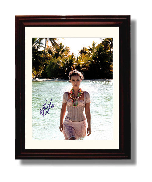 Natalie Portman Tropical Lagoon Beaded Necklace Island Beauty movie wall art 8x10 Beveled Frame