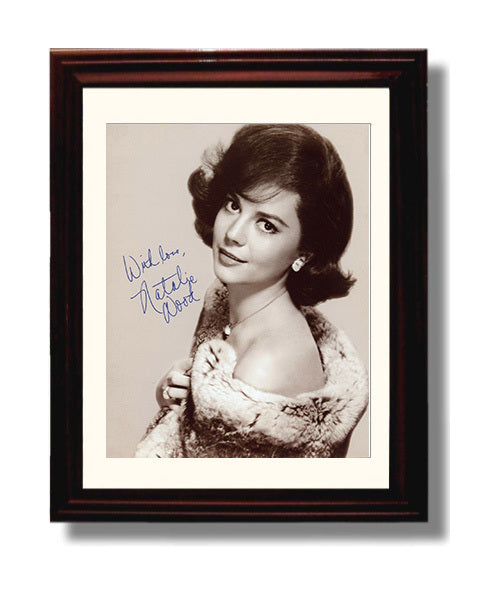Natalie Wood Classic Hollywood Beauty Soft Fur Elegance movie wall art 8x10 Beveled Frame