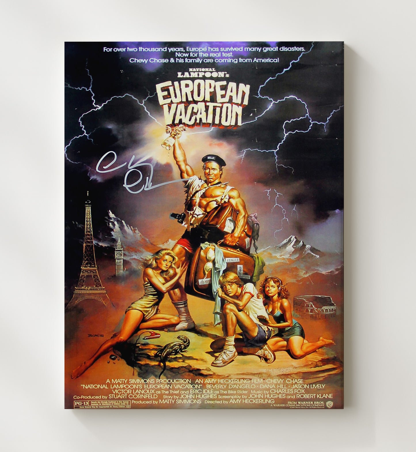 National Lampoons European Vacation - Chevy Chase Griswold Family Euro Adventure Vintage Movie Wall Art - 20x24 Canvas movie decor