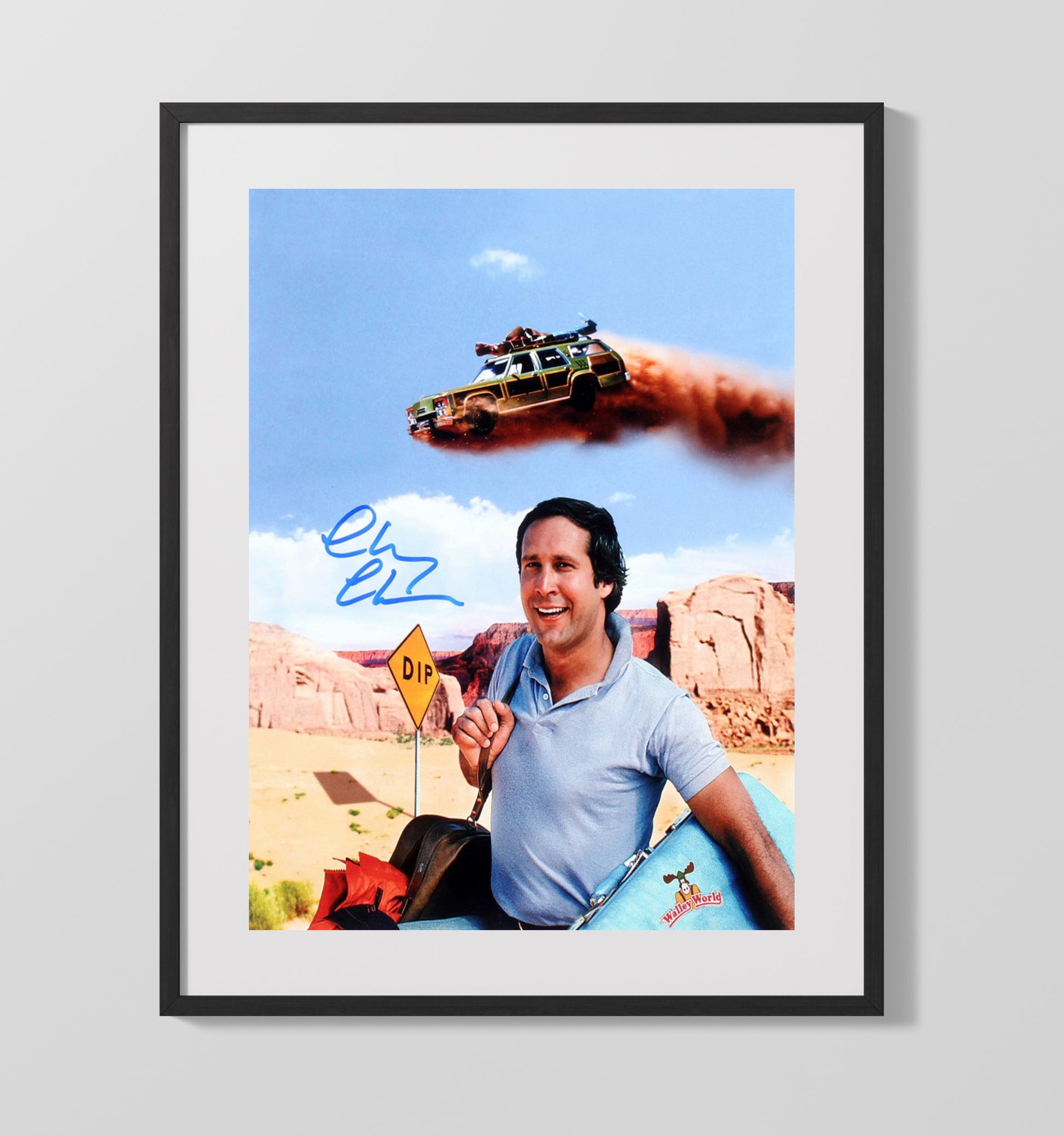 National Lampoons Vacation - Chevy Chase Griswold Road Trip Wally World Quest Vintage Movie Wall Art - 16x20 Gallery Frame movie decor