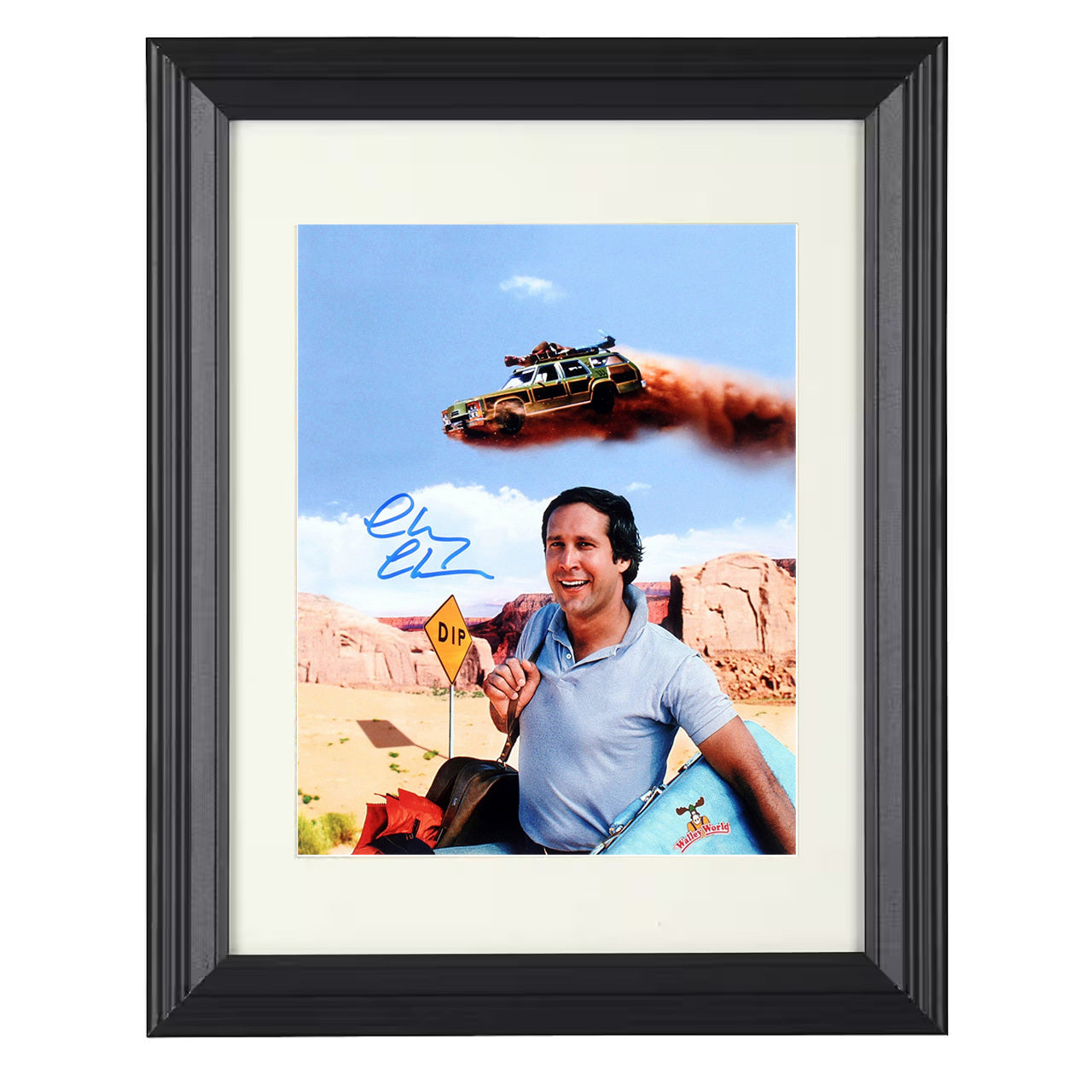 National Lampoons Vacation – Chevy Chase World Quest – 8x10 black beveled framed movie wall art