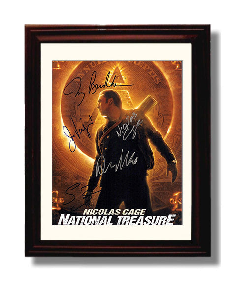 National Treasure - Nicolas Cage Treasure Hunt Adventure Team movie wall art 8x10 Beveled Frame