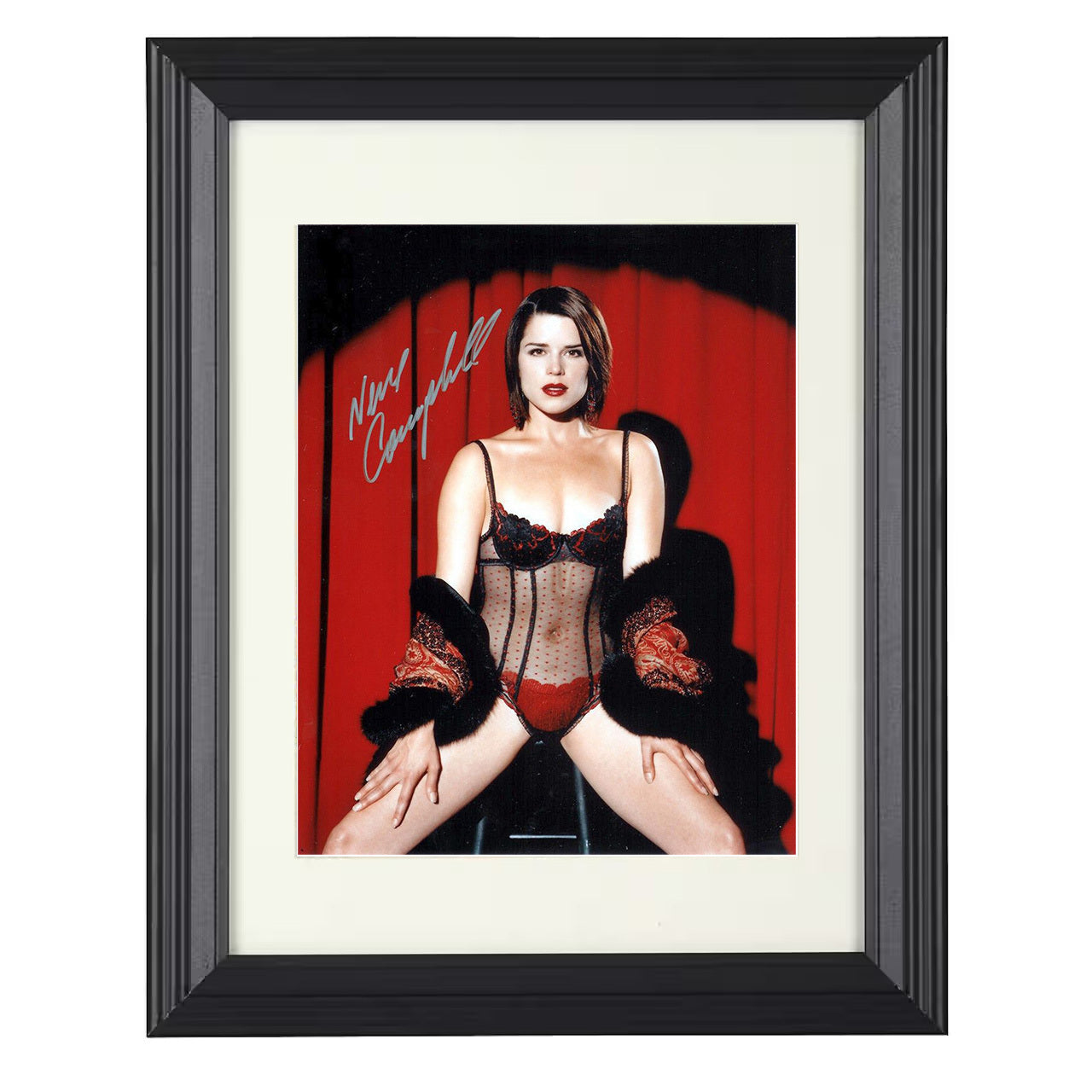 Neve Campbell – Scream Era Dark Glam Promo Image – 8x10 black beveled framed movie wall art