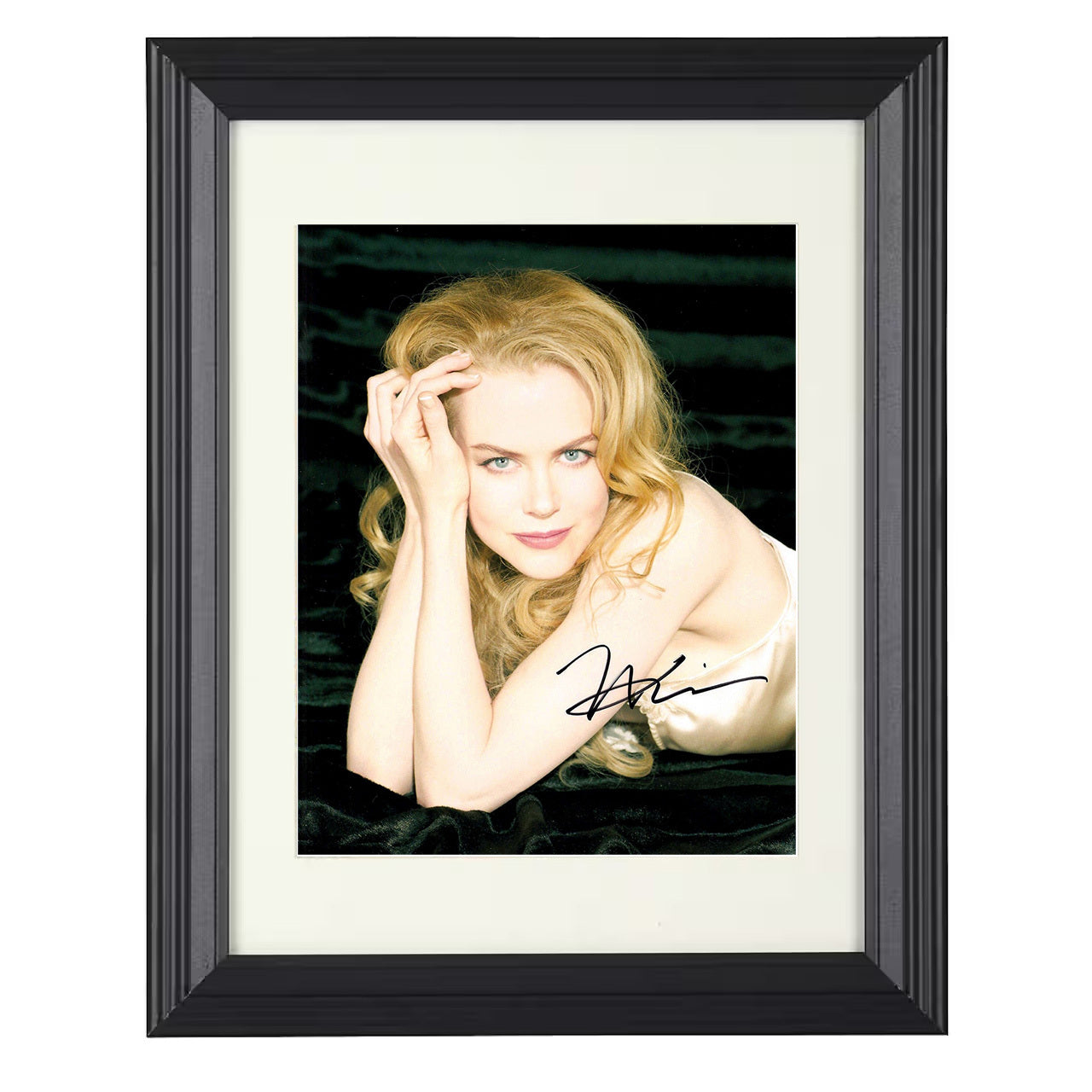 Nicole Kidman – Golden Hair Classic Hollywood Elegance – 8x10 black beveled framed movie wall art