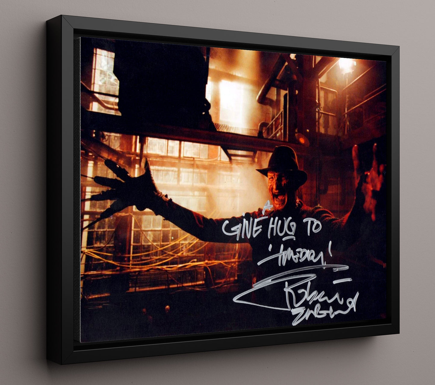 Nightmare on Elm Street - Englund - Freddy - Blades in the Dark Vintage Movie Wall Art - 16x20 Framed Canvas movie decor
