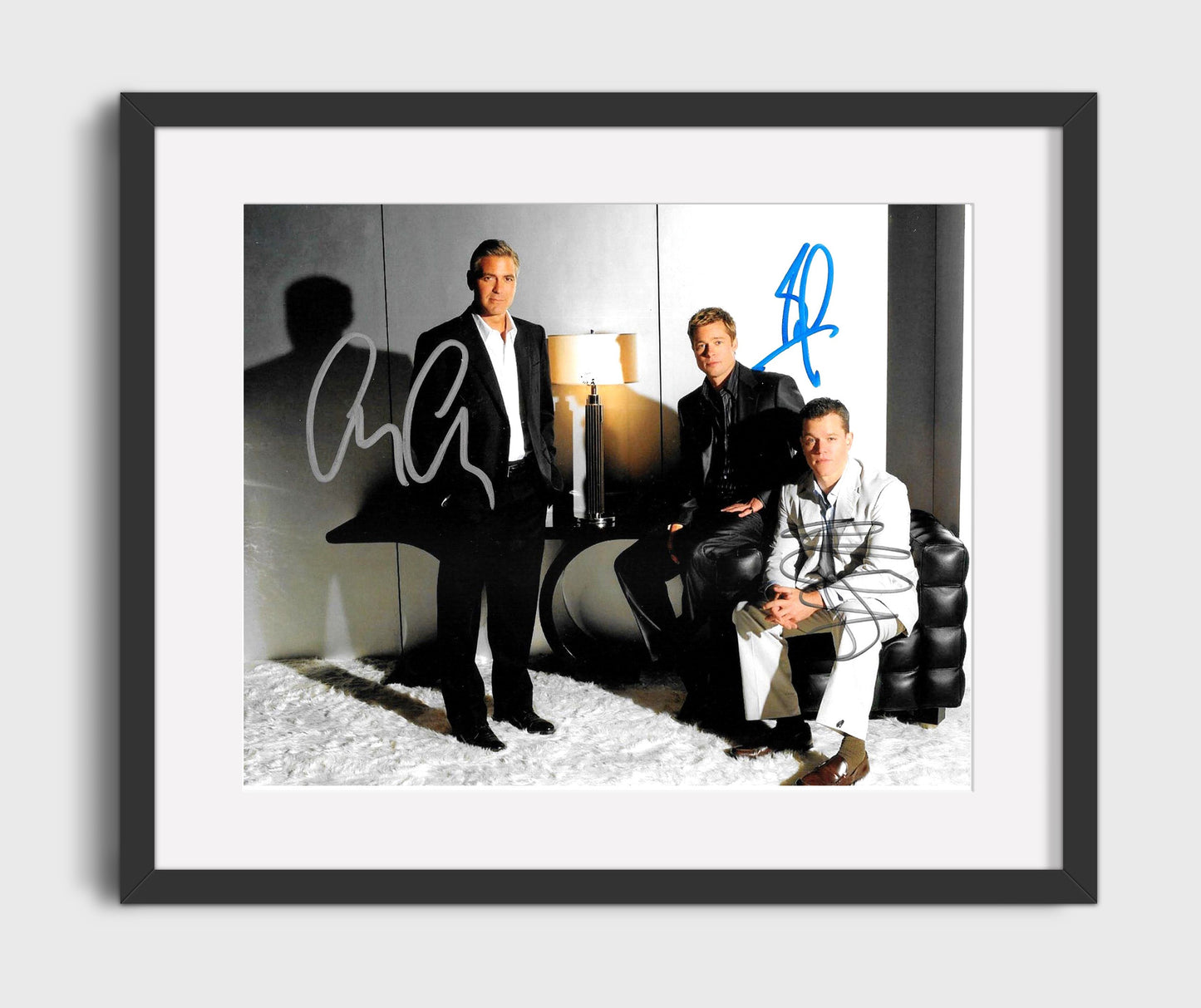 Oceans Eleven - George Clooney - Danny Ocean - Casino heist crew Vintage Movie Wall Art - 16x20 Gallery Frame movie decor