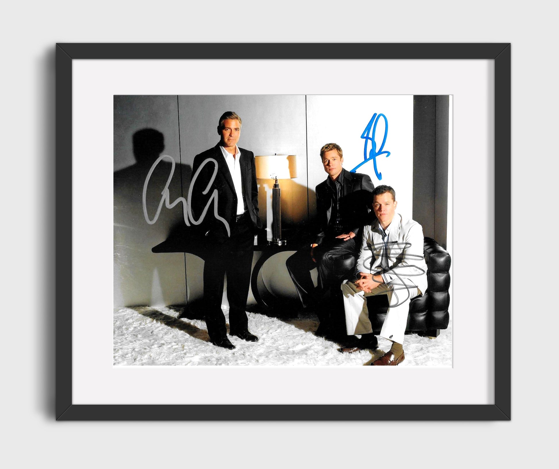 Oceans Eleven - George Clooney - Danny Ocean - Casino heist crew Vintage Movie Wall Art - 16x20 Gallery Frame movie decor