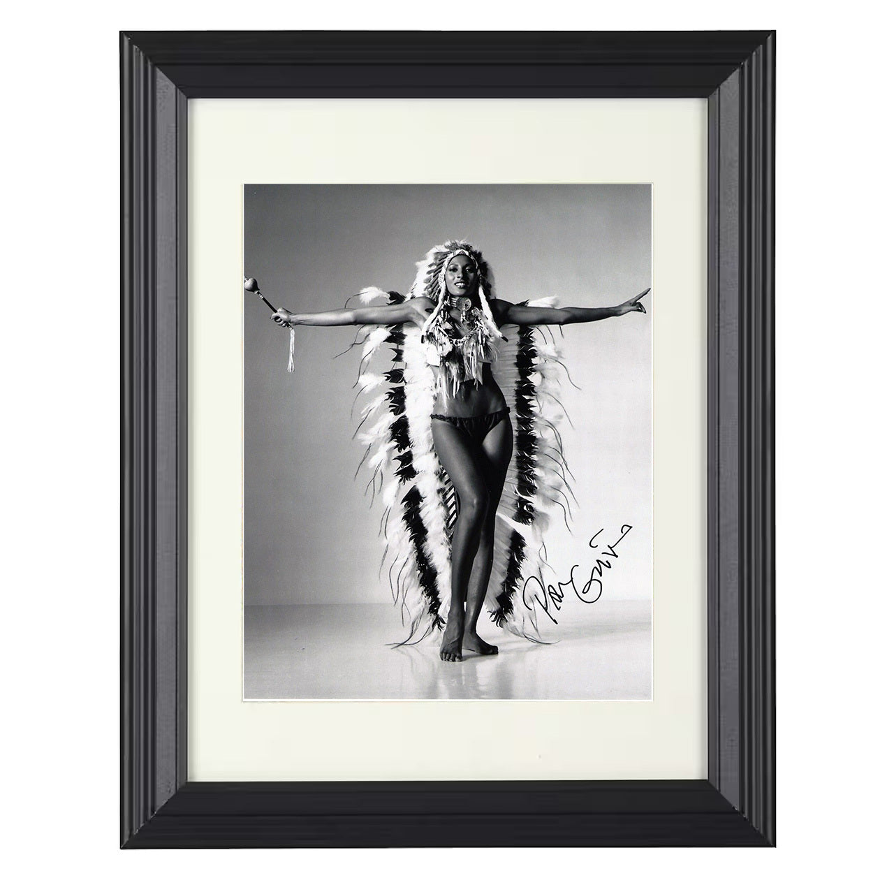Pam Grier – Foxy Power Image – 8x10 black beveled framed movie wall art