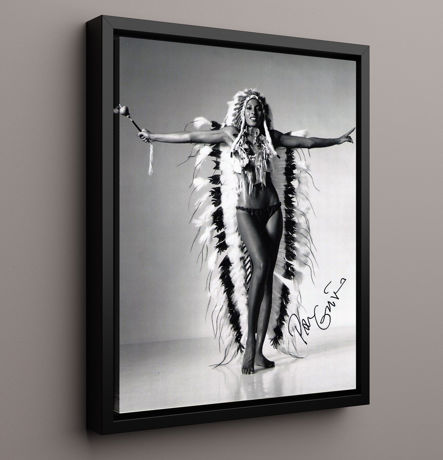 Pam Grier - Foxy Power Vintage Movie Wall Art - 16x20 Framed Canvas movie decor