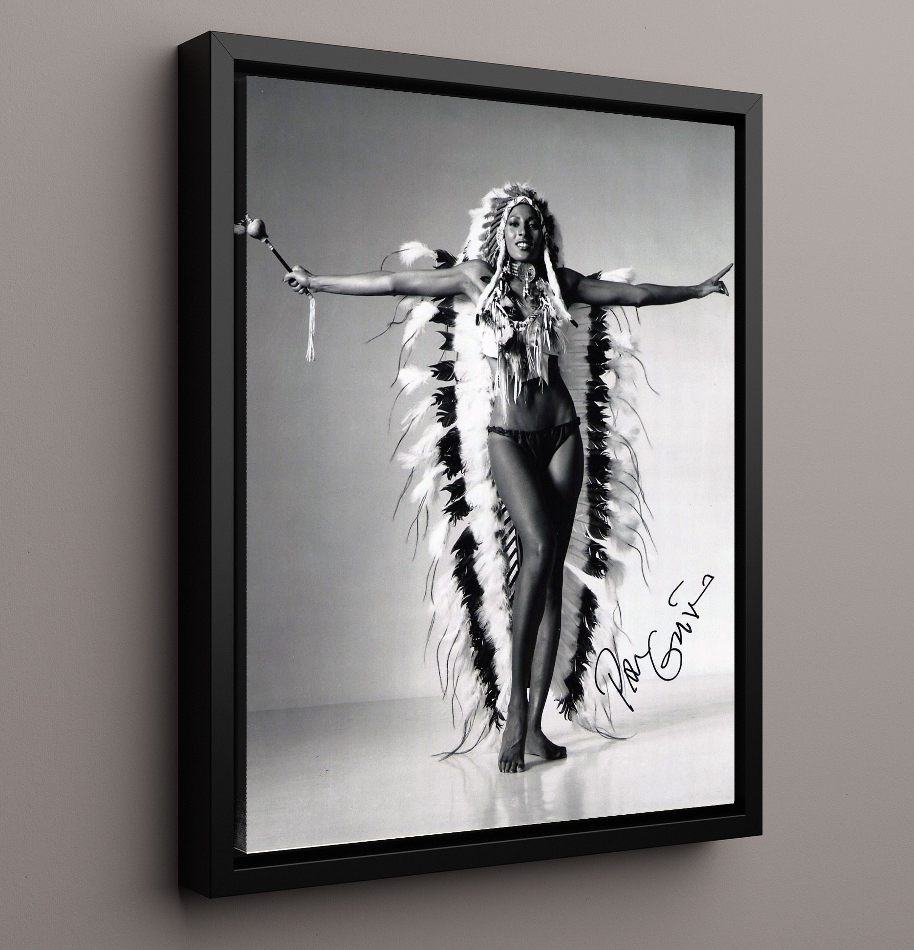 Pam Grier - Foxy Power movie wall art 16x20 Framed Canvas