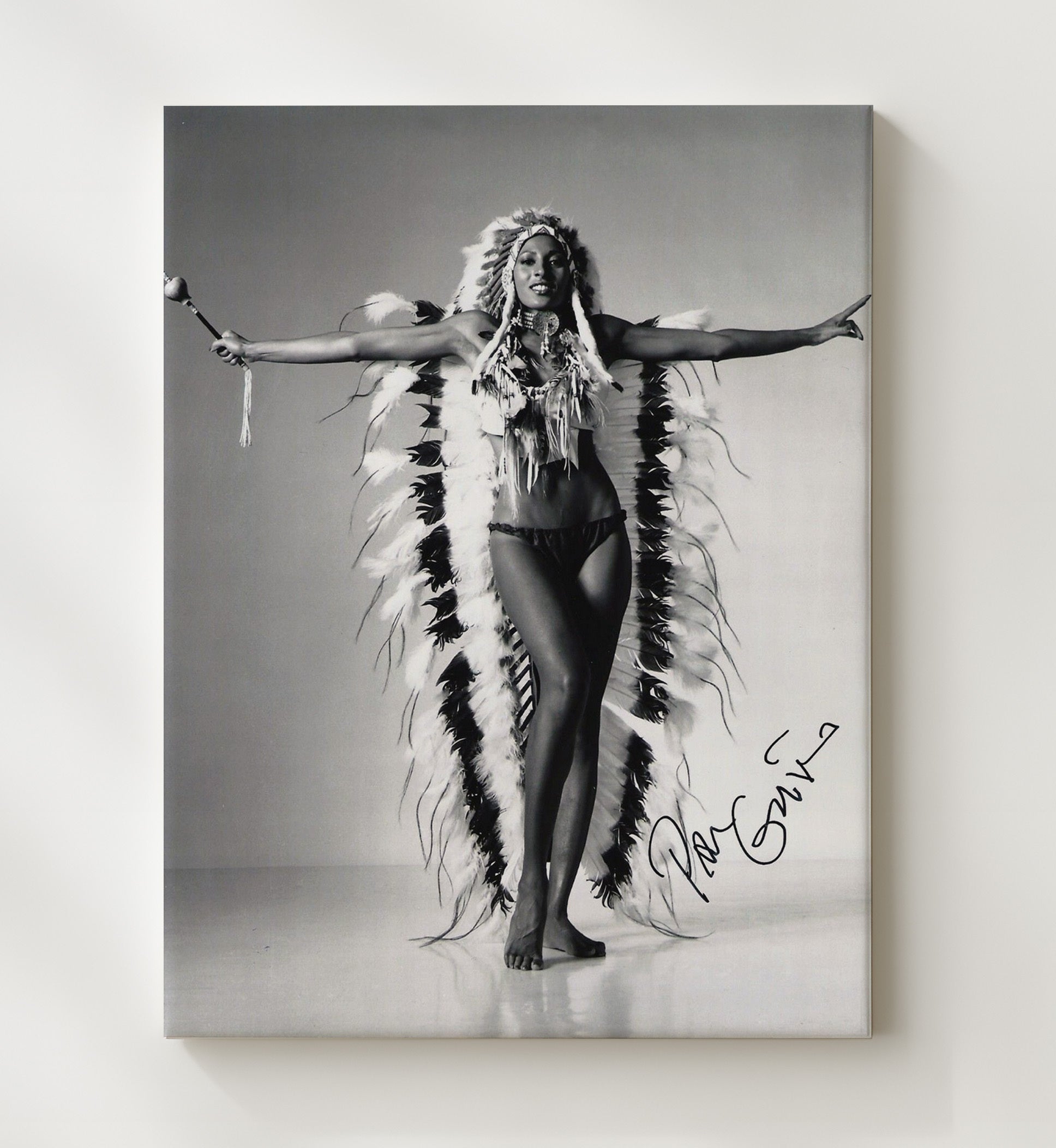 Pam Grier - Foxy Power Vintage Movie Wall Art - 20x24 Canvas movie decor