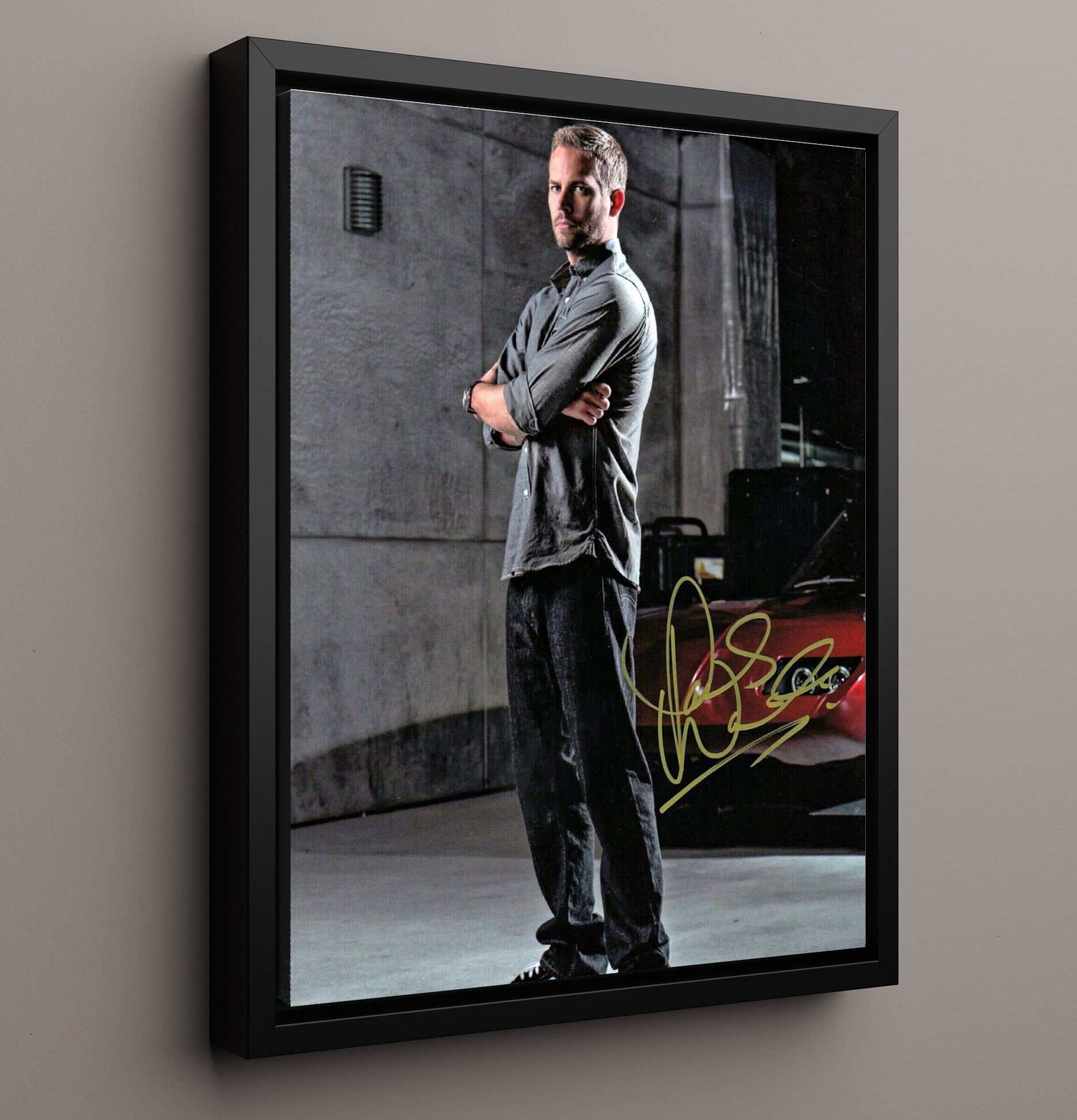 Paul Walker - Fast Legacy Vintage Movie Wall Art - 16x20 Framed Canvas movie decor