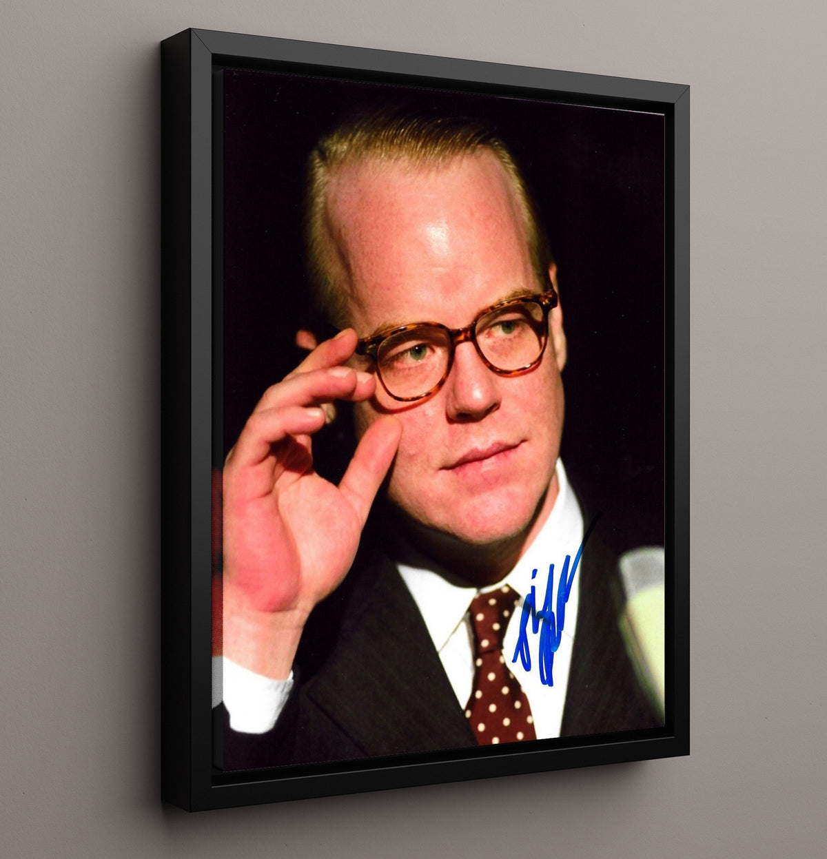 Philip Seymour Hoffman - Character Actor Intense Studio Photograph movie wall art 16x20 Framed Canvas