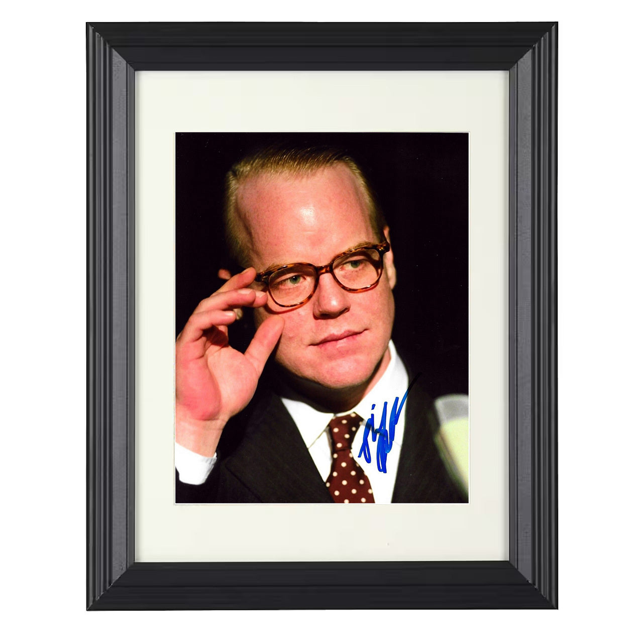 Philip Seymour Hoffman – Character Actor Intense Promo Image – 8x10 black beveled framed movie wall art