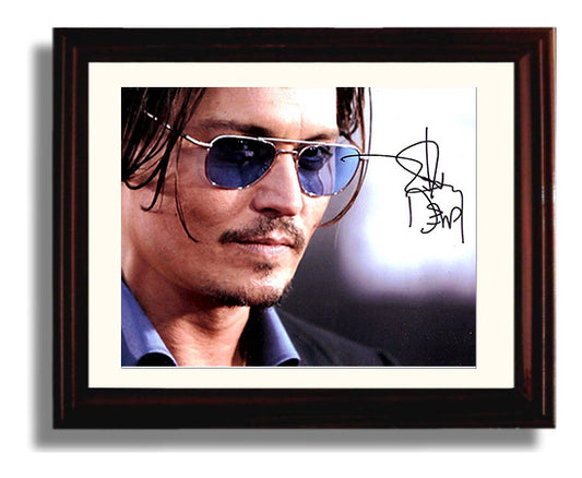 Pirates of the Caribbean - Johnny Depp - Jack Sparrow - Blue tinted glare swagger movie wall art 8x10 Beveled Frame