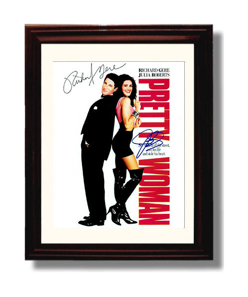 Pretty Woman - Richard Gere - Edward Lewisand Julia Roberts - Vivian Ward - Iconic Couple Moment movie wall art 8x10 Beveled Frame