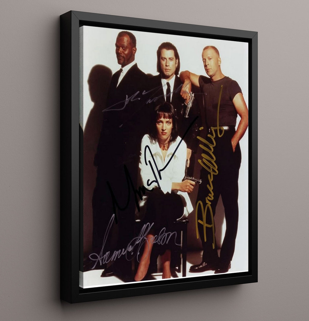 Pulp Fiction - John Travolta - Vincent Vega - Ensemble Cast Crime Film Lineup movie wall art 16x20 Gallery Frame