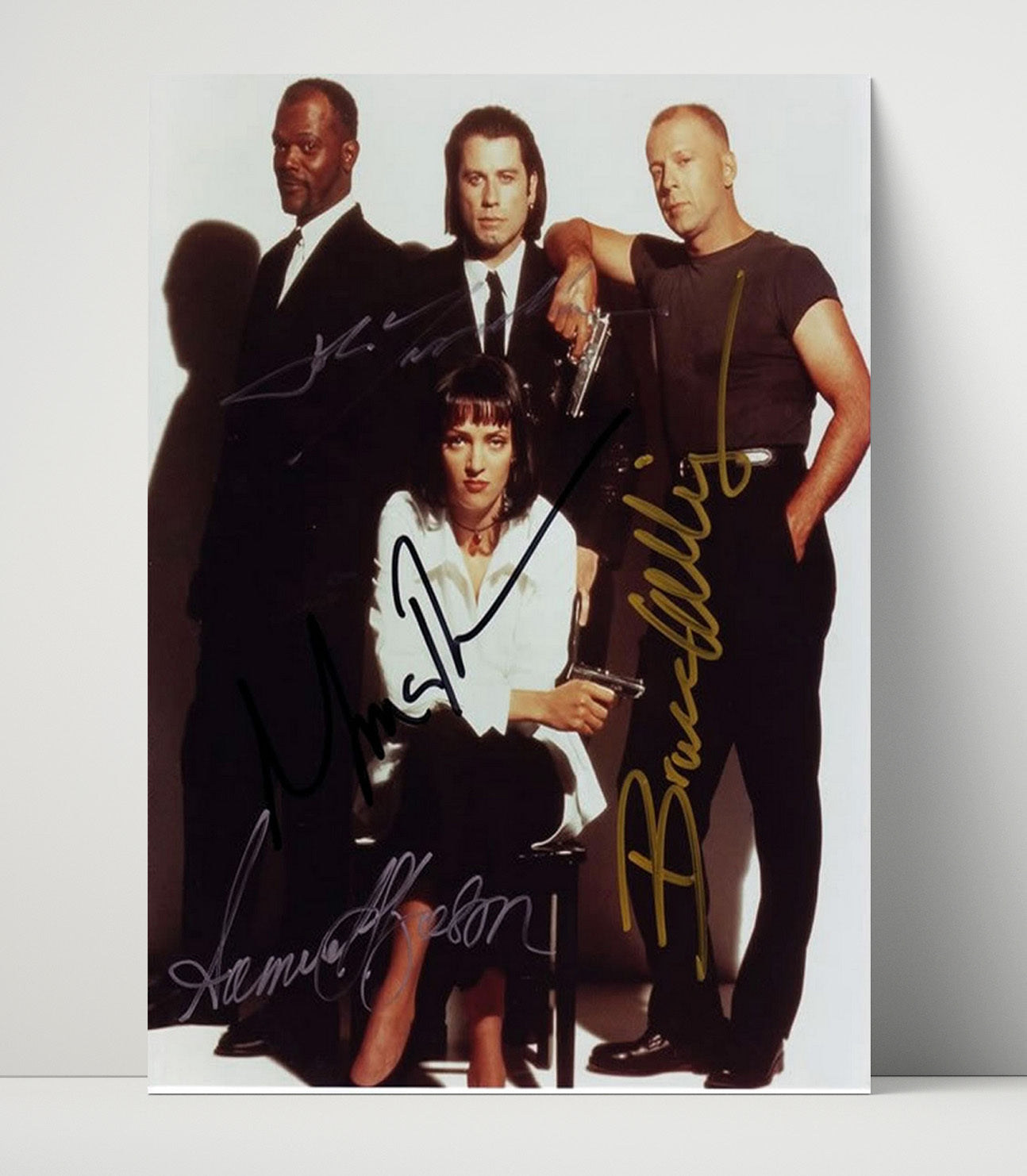 Pulp Fiction - John Travolta - Vincent Vega - Ensemble Cast Crime Film Lineup movie wall art 16x20 Unframed Print