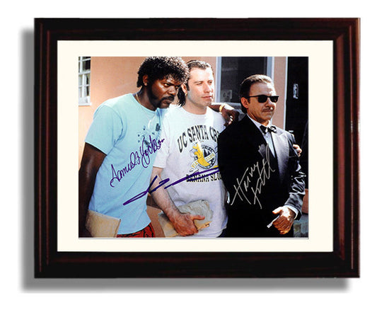 Pulp Fiction - Travolta - Vincent - and Jackson - Jules - and Keitel - Wolf - Fixer Mode Activated movie wall art 8x10 Beveled Frame
