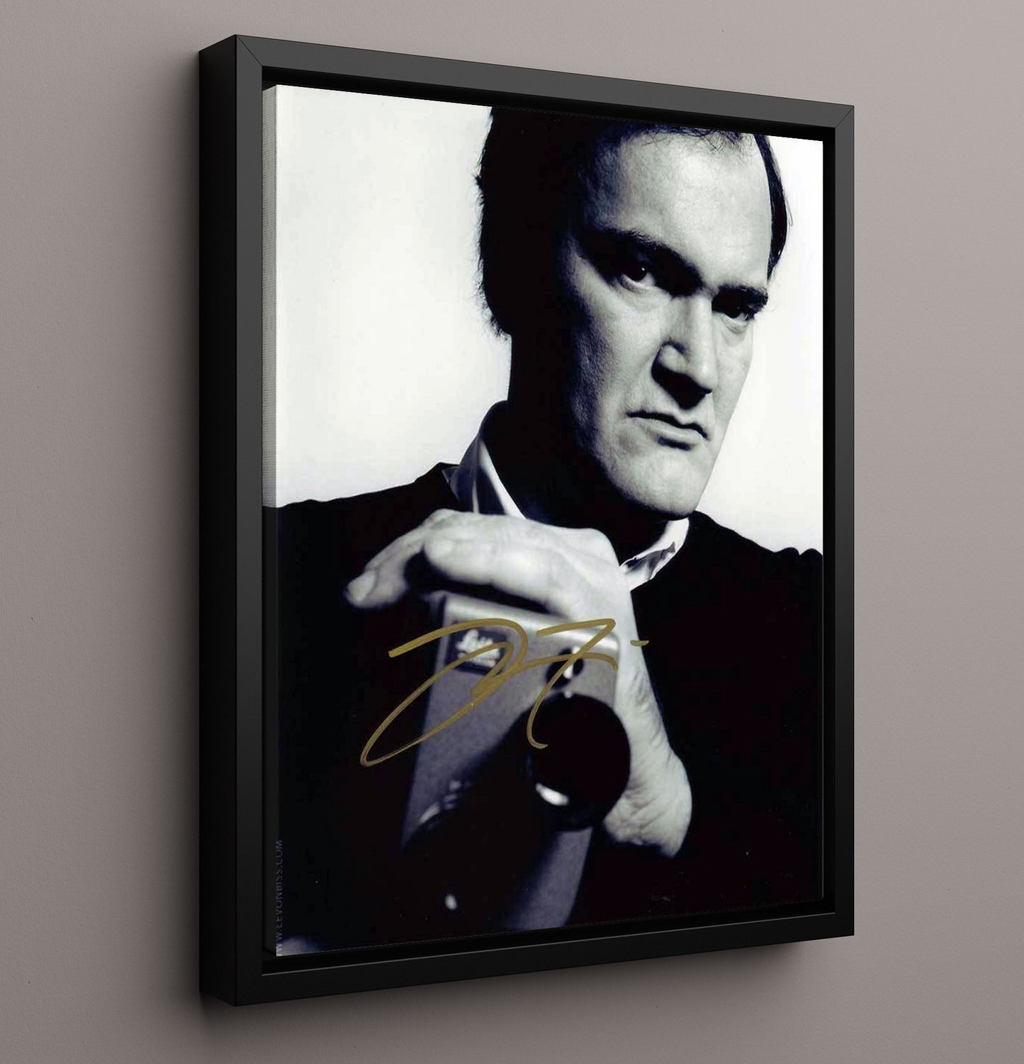 Quentin Tarantino - Director Holding Camera Intense Expression movie wall art 16x20 Framed Canvas
