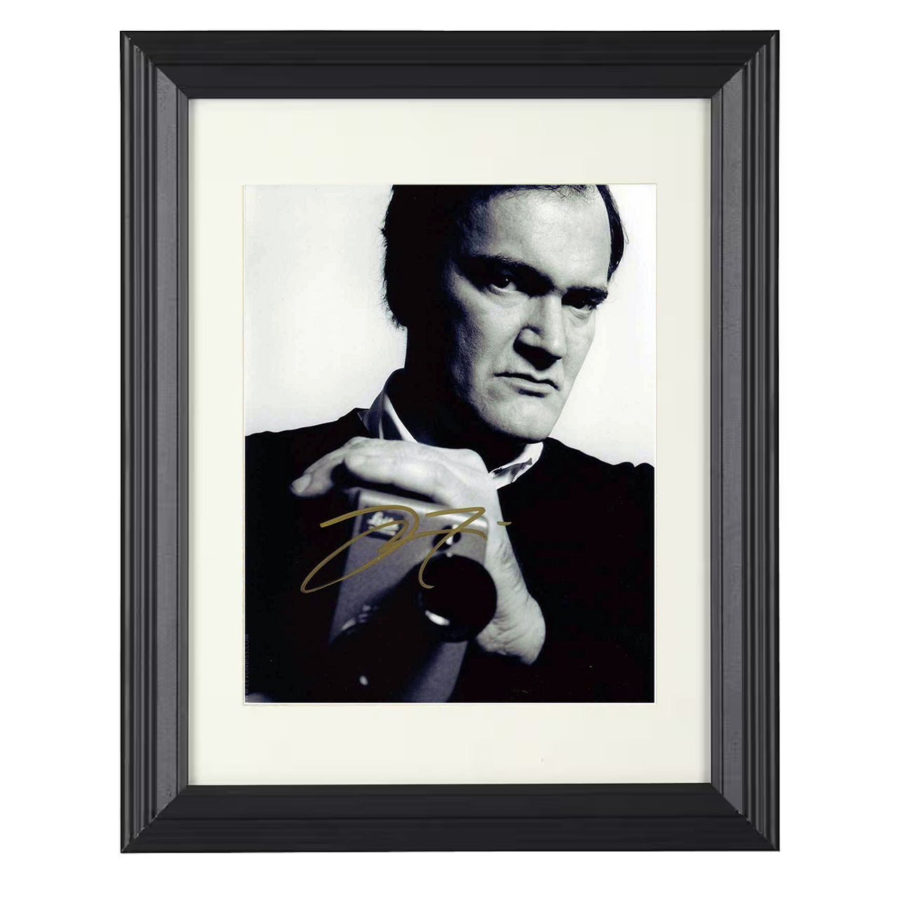Quentin Tarantino – Camera Intense Expression – 8x10 black beveled framed movie wall art