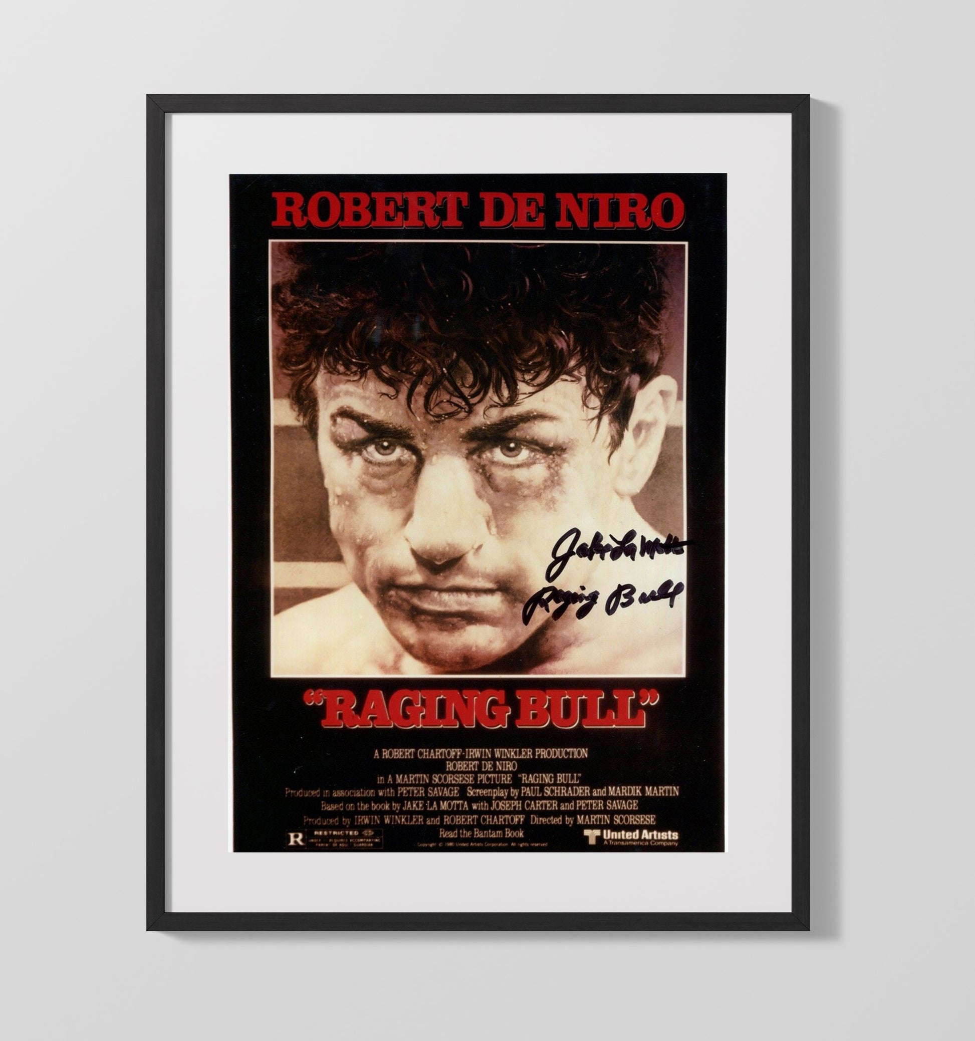 Raging Bull - Robert De Niro - Jake LaMottaBruised Prizefighter Stare Vintage Movie Wall Art - 16x20 Gallery Frame movie decor