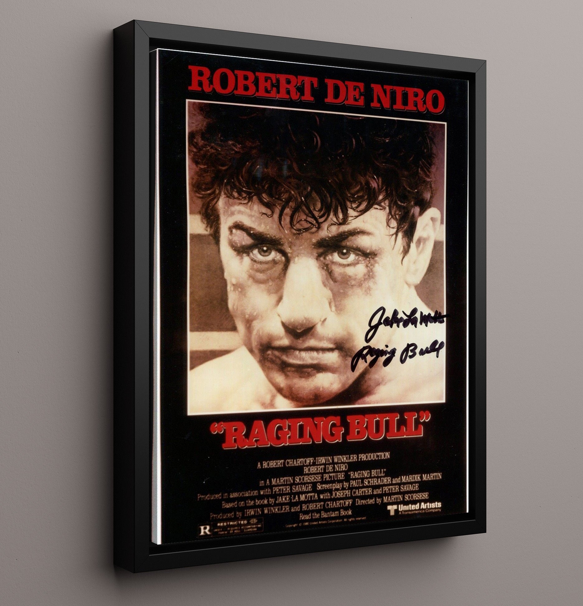 Raging Bull - Robert De Niro - Jake LaMotta - Bruised Prizefighter Stare movie wall art 16x20 Framed Canvas
