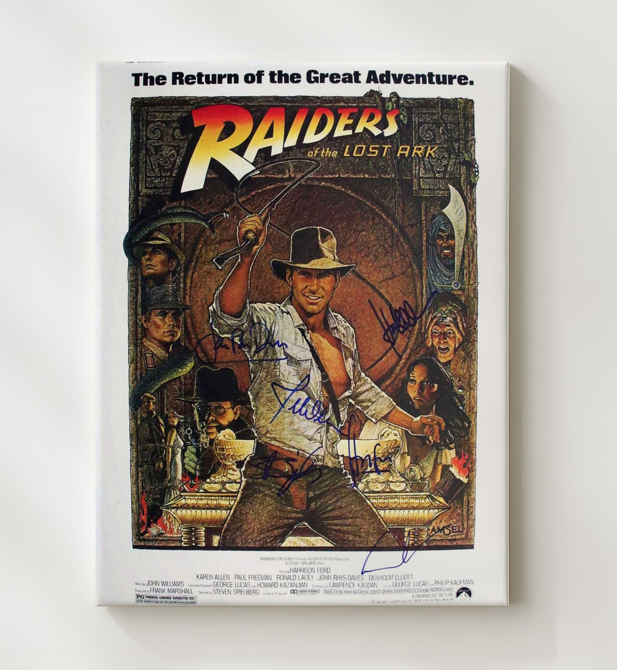 Raiders of the Lost Ark - Harrison Ford - Indiana Jones - Adventure Poster Artwork movie wall art 8x10 Beveled Frame