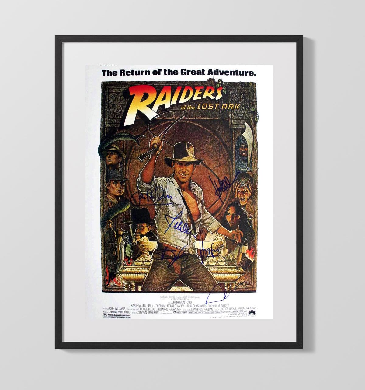 Raiders of the Lost Ark - Harrison Ford - Indiana Jones - Adventure Poster Artwork movie wall art 16x20 Gallery Frame