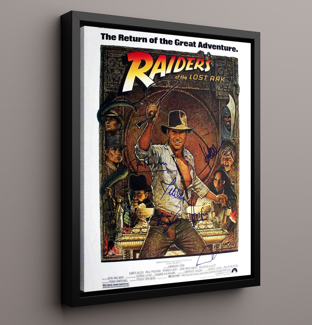 Raiders of the Lost Ark - Harrison Ford - Indiana Jones - Adventure Poster Artwork movie wall art 16x20 Gallery Frame