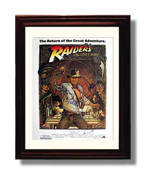 Raiders of the Lost Ark - Harrison Ford - Indiana Jones - Adventure Poster Artwork movie wall art 8x10 Beveled Frame