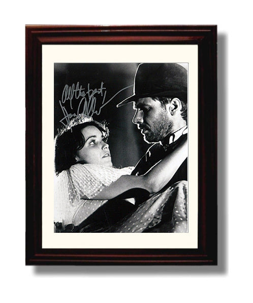 Raiders of the Lost Ark - Karen Allen - Marion Ravenwood and Harrison Ford - Indiana Jones - Rescue Embrace Scene movie wall art 8x10 Beveled Frame