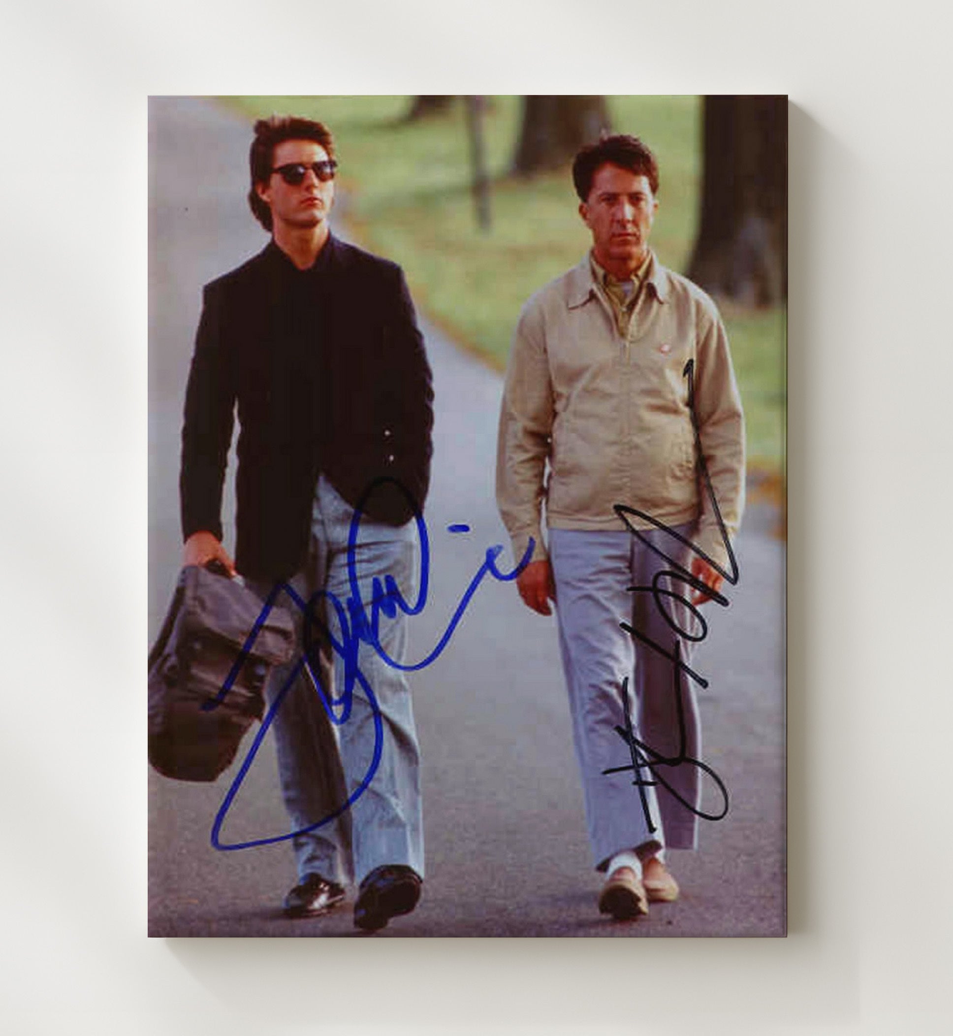 Rain Man - Tom Cruise - Charlie Babbittand Dustin Hoffman - Raymond BabbittWalking Road Scene Vintage Movie Wall Art - 20x24 Canvas movie decor