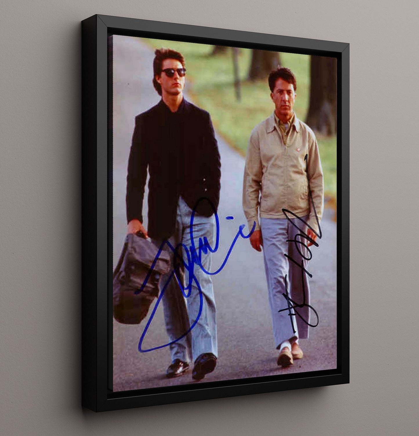 Rain Man - Tom Cruise - Charlie Babbittand Dustin Hoffman - Raymond BabbittWalking Road Scene Vintage Movie Wall Art - 16x20 Framed Canvas movie decor