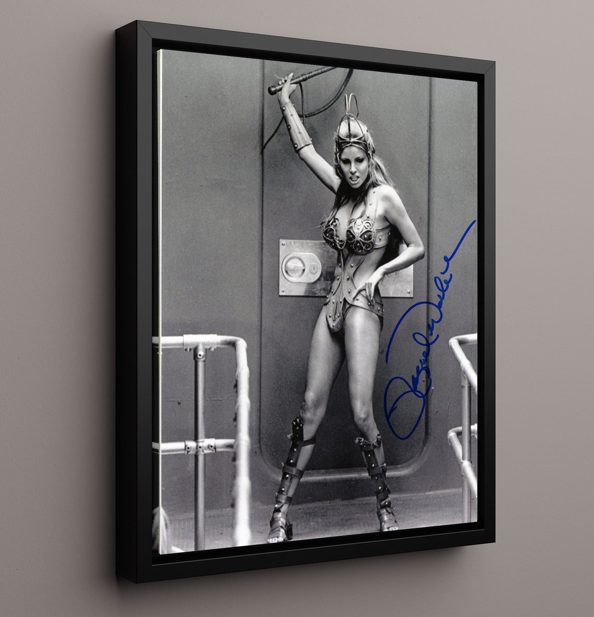 Raquel Welch - Fantasy Warrior Costume Whip Raised Character Photo movie wall art 16x20 Framed Canvas