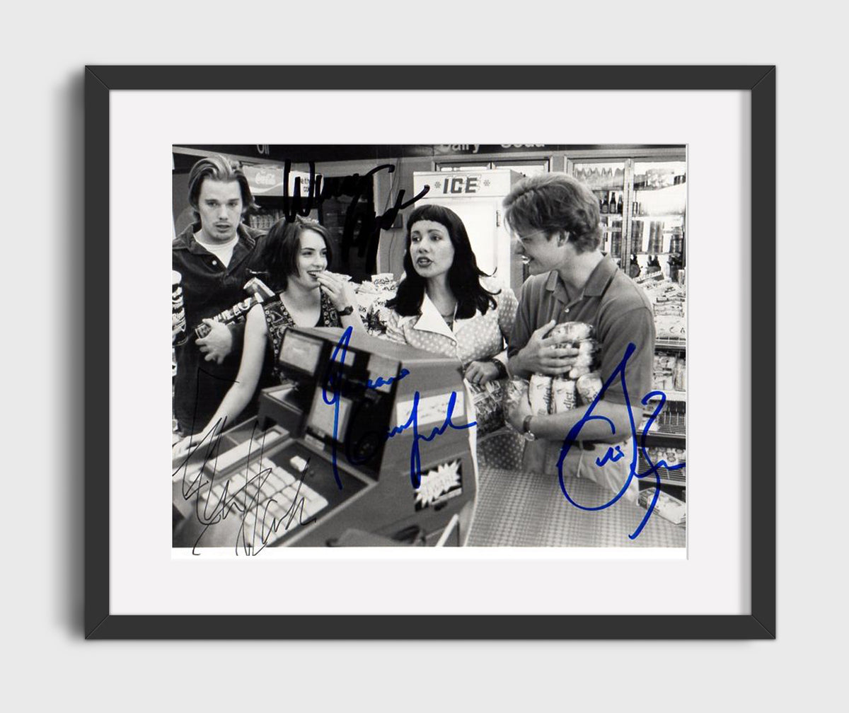 Reality Bites - Ryder - Lelaina - and Stiller - Michael - and Hawke - Troy - Slacker Generation Vibes movie wall art 16x20 Gallery Frame