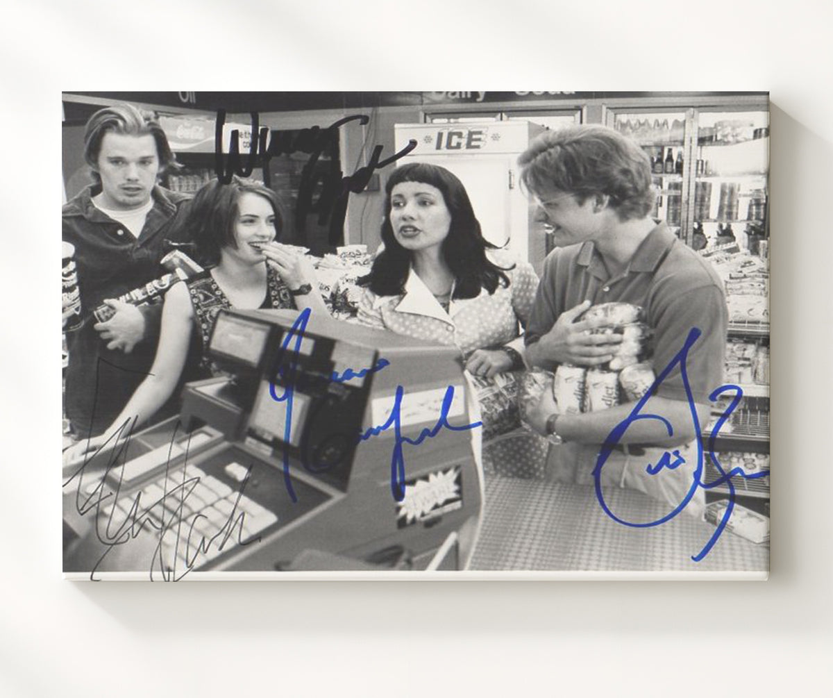 Reality Bites - Ryder - Lelaina - and Stiller - Michael - and Hawke - Troy - Slacker Generation Vibes movie wall art 20x24 Canvas