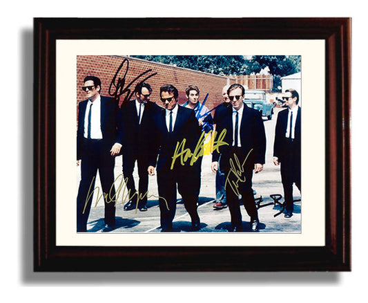 Reservoir Dogs - Keitel - White - Ensemble Cast Suits and Standoff movie wall art 8x10 Beveled Frame