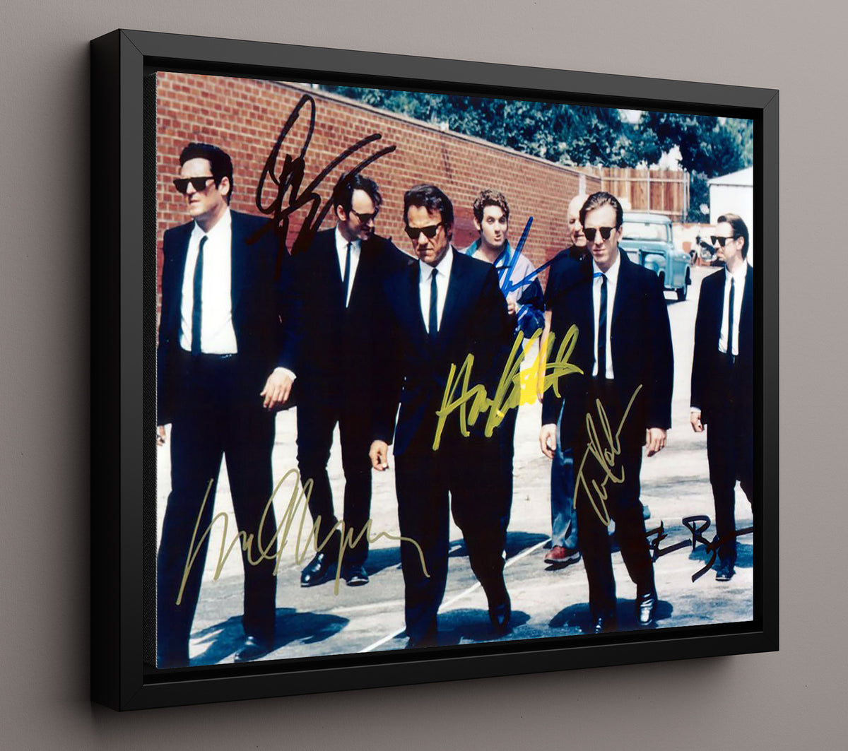 Reservoir Dogs - Keitel - White - Ensemble Cast Suits and Standoff movie wall art 16x20 Framed Canvas