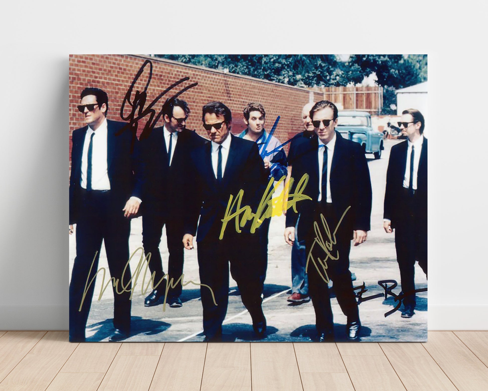 Reservoir Dogs - Keitel - White - Ensemble Cast Suits and Standoff Vintage Movie Wall Art - 16x20 Unframed Print movie decor