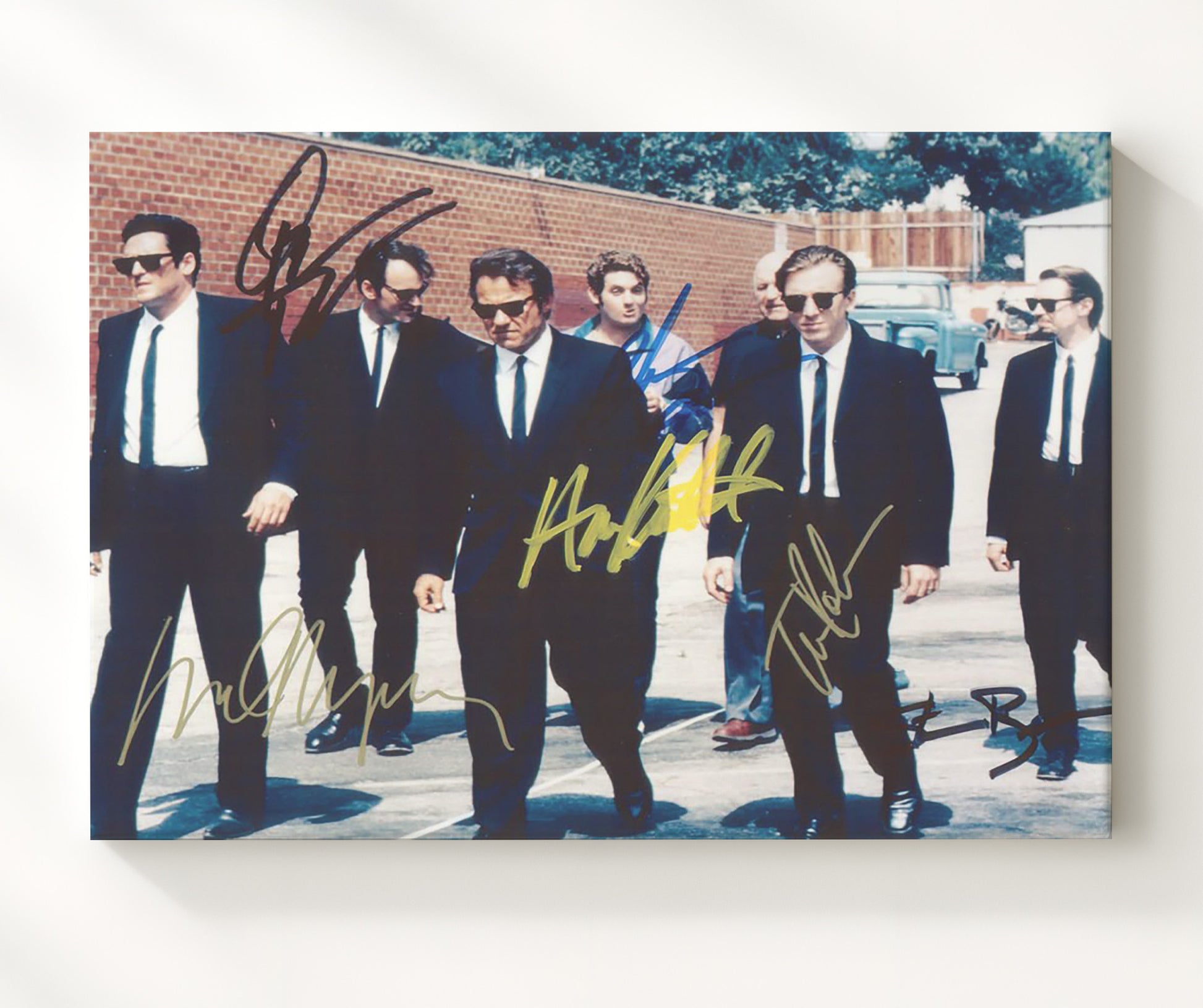 Reservoir Dogs - Keitel - White - Ensemble Cast Suits and Standoff Vintage Movie Wall Art - 20x24 Canvas movie decor