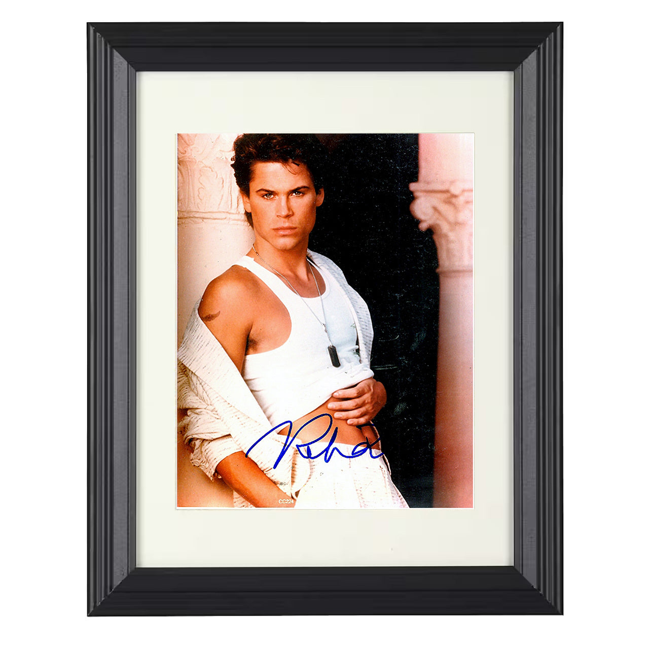 Rob Lowe – 80s Heartthrob Image – 8x10 black beveled framed movie wall art