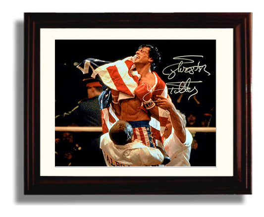 Rocky - Sylvester Stallone - Rocky - Stars and Stripes Victory movie wall art 8x10 Beveled Frame