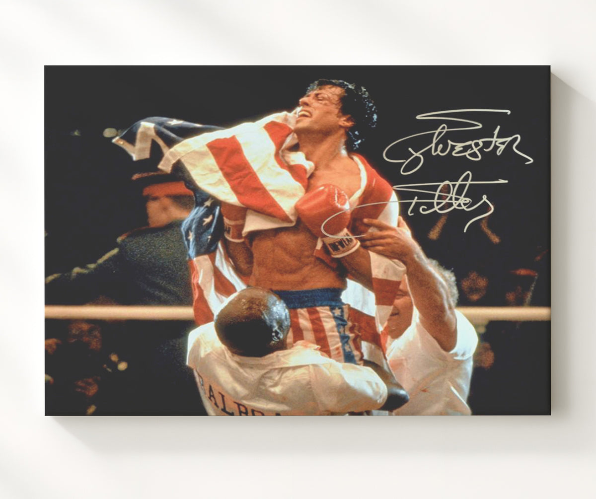 Rocky - Sylvester Stallone - Rocky - Stars and Stripes Victory movie wall art 20x24 Canvas