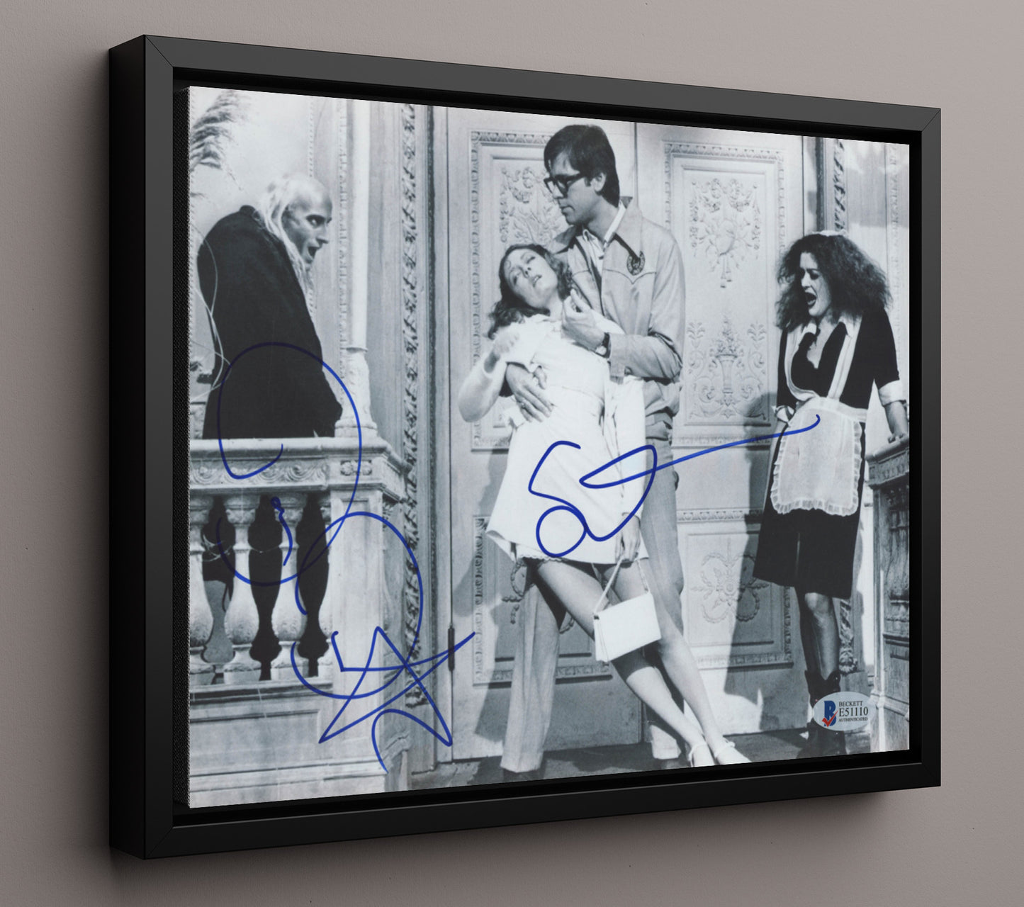 Rocky Horror - Barry Bostwick - Brad - and Susan Sarandon - Janet - Mansion Mayhem Vintage Movie Wall Art - 16x20 Framed Canvas movie decor