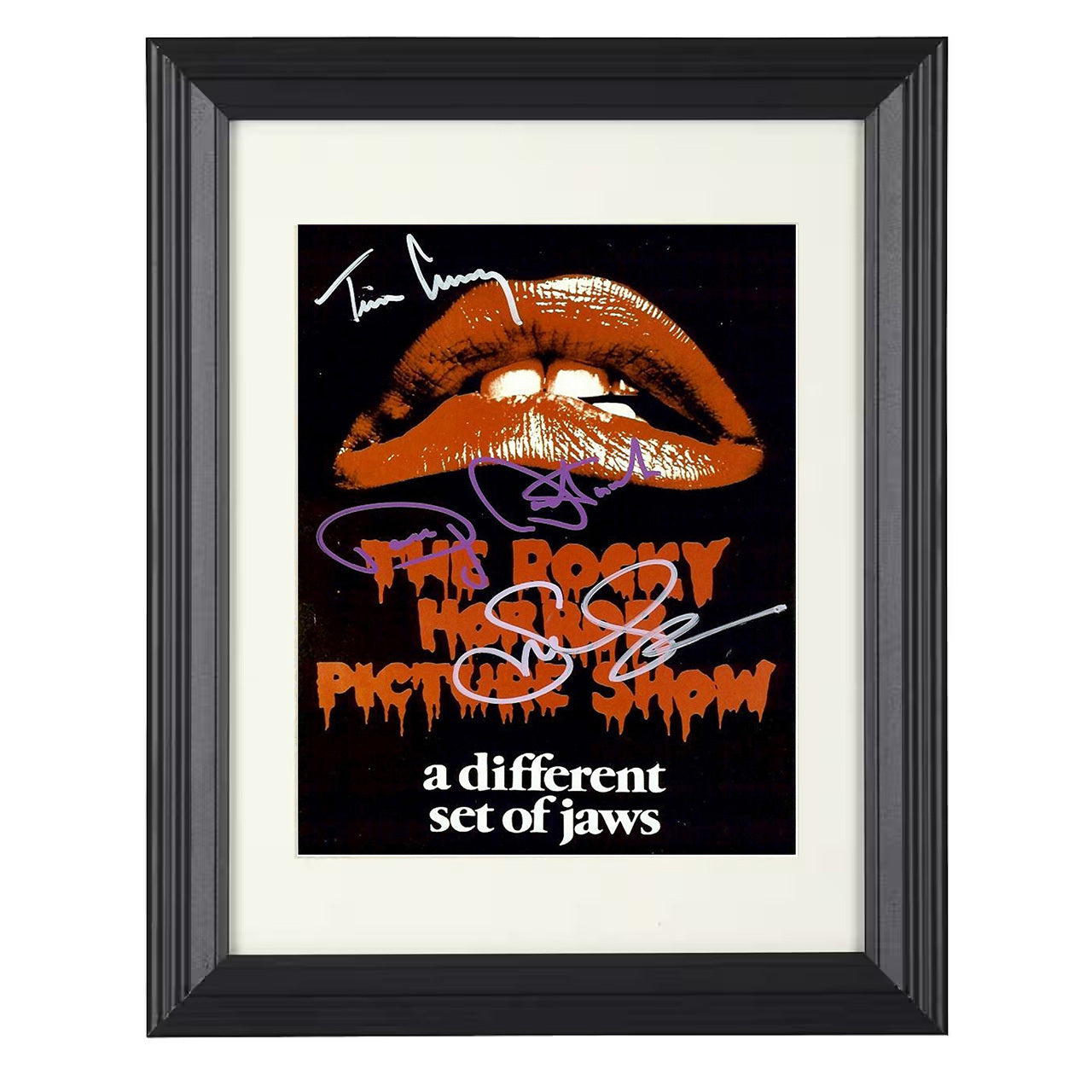 Rocky Horror Picture Show Cast – Lips and Legends Image – 8x10 black beveled framed movie wall art