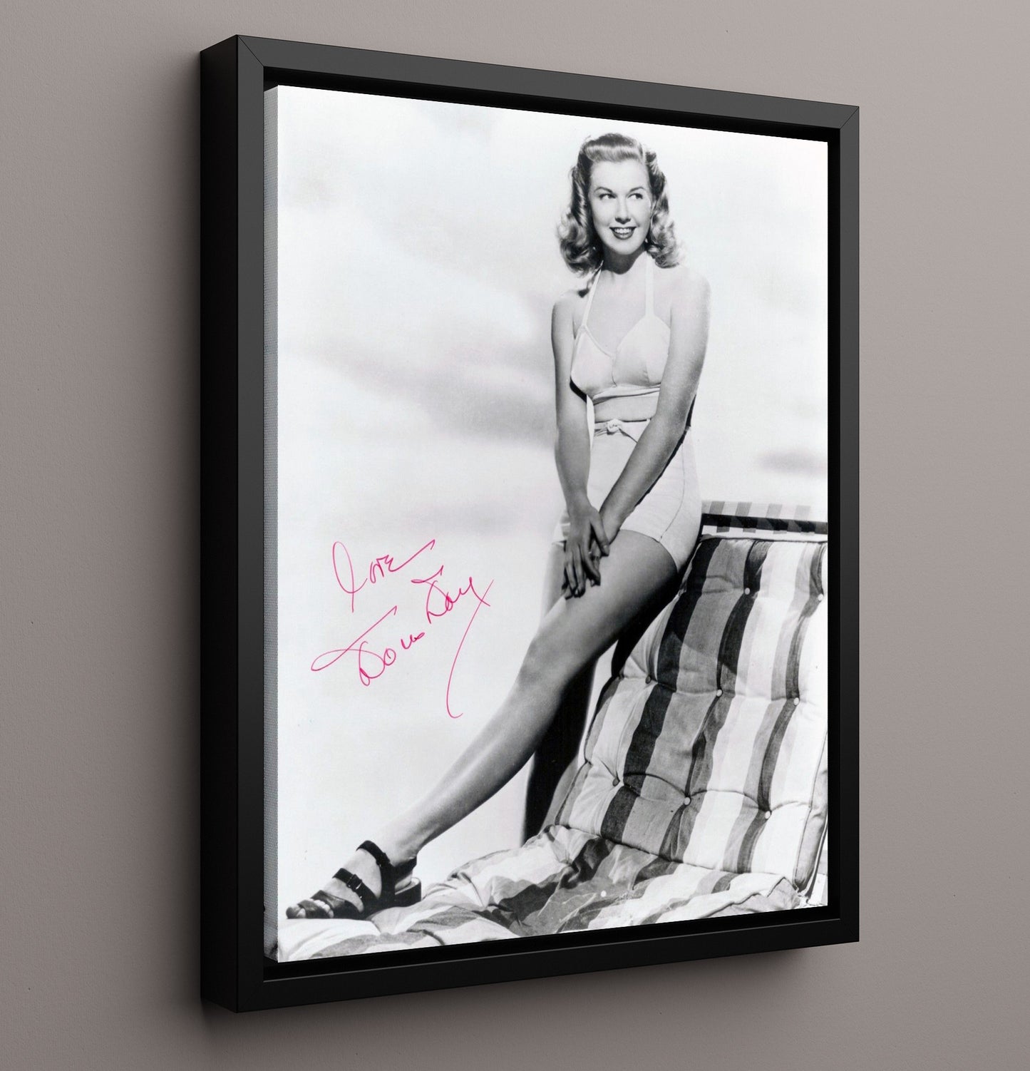 Romance on the High Seas - Doris Day - Georgia Garrett - Classic Hollywood Glamour movie wall art 16x20 Framed Canvas