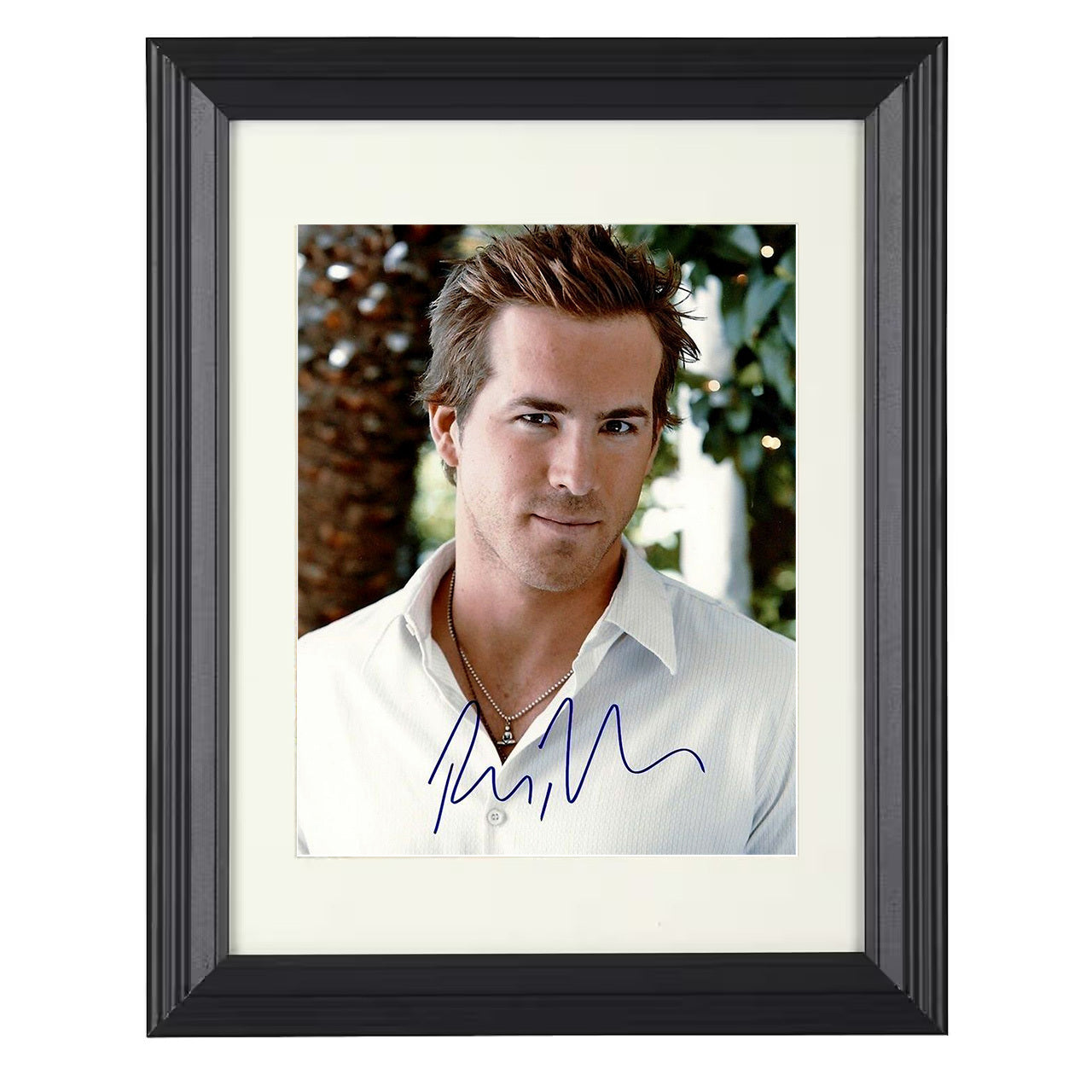 Ryan Reynolds – Casual Charm Image – 8x10 black beveled framed movie wall art